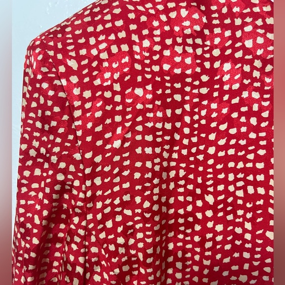 Vintage Neiman Marcus 1980s Red Dots Ruffle Dress 100% Silk SZ 4 - Picture 6 of 15